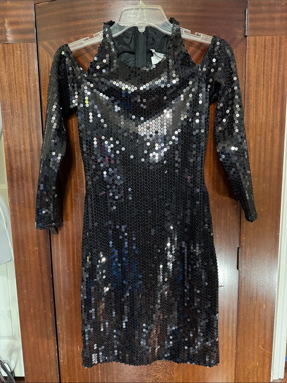 Vintage Hugo Buscati Black Sequin Cocktail Dress